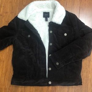 Black corduroy sherpa jacket (Size M)
